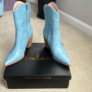 Brand new in box Lulus blue cowgirl boots